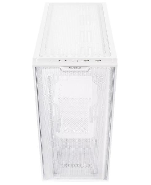 Кутия ASUS A21 WHITE, 1 x Headphone 1 x Microphone 2 x USB 3.2, mATX, Mini-ITX, Бяла