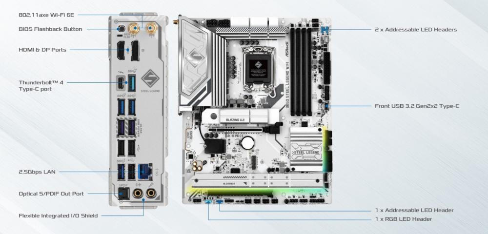 Дънна платка ASRock B860 STEEL LEGEND WIFI 6E, LGA1851, 4x DDR5, 3x M.2, 4x SATA 6Gb/s, Wi-Fi 6E, BLUETOOTH 5.3, HDMI, DP, ATX