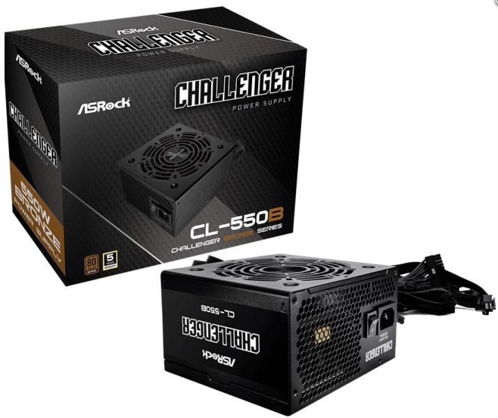 Захранване ASRock CHALLENGER CL-550B, 550W, Active PFC, 80 Plus BRONZE