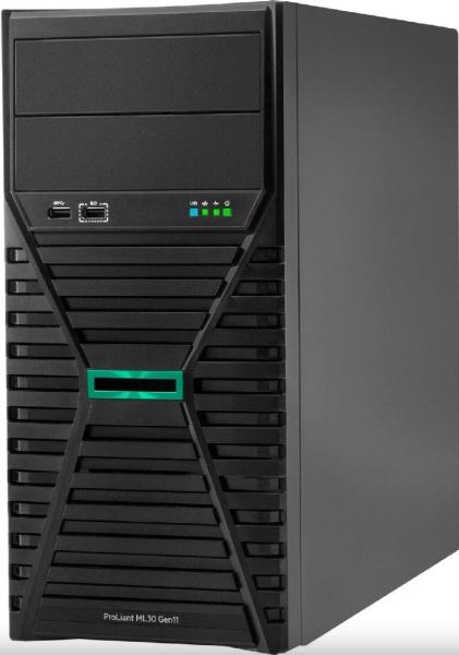Сървър HPE ProLiant ML30 Gen11, Intel Xeon E-2436 4C (2.9/5.0GHz, 18MB Cache), 16GB DDR5 ECC UDIMM, Без HDD, 4x 1GbE LAN, 800W PSU, Free DOS