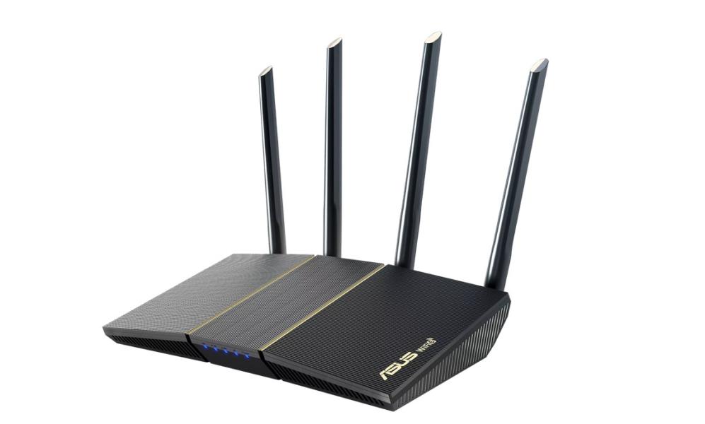 Рутер ASUS RT-AX57 AX3000 Dual Band WiFi 6, AiMesh, 2.4GHz (574 Mbps) / 5 GHz (2402 Mbps), 4x LAN Gigabits BaseT, 1x WAN Gigabits BaseT, 4x външни антени