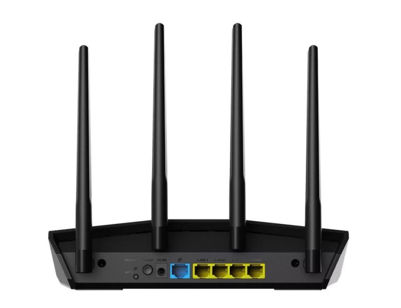 Рутер ASUS RT-AX57 AX3000 Dual Band WiFi 6, AiMesh, 2.4GHz (574 Mbps) / 5 GHz (2402 Mbps), 4x LAN Gigabits BaseT, 1x WAN Gigabits BaseT, 4x външни антени