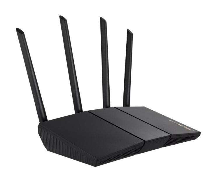 Рутер ASUS RT-AX57 AX3000 Dual Band WiFi 6, AiMesh, 2.4GHz (574 Mbps) / 5 GHz (2402 Mbps), 4x LAN Gigabits BaseT, 1x WAN Gigabits BaseT, 4x външни антени