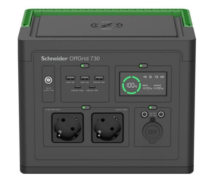 Преносима захранваща станция, APC Schneider OffGrid Portable Power Station 730, 738Wh Lithium-ion, 2 Schuko, Sinewave