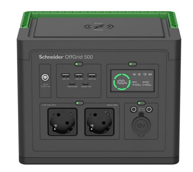 Преносима захранваща станция, APC Schneider OffGrid Portable Power Station 500, 517Wh Lithium-ion, 2 Schuko, Sinewave