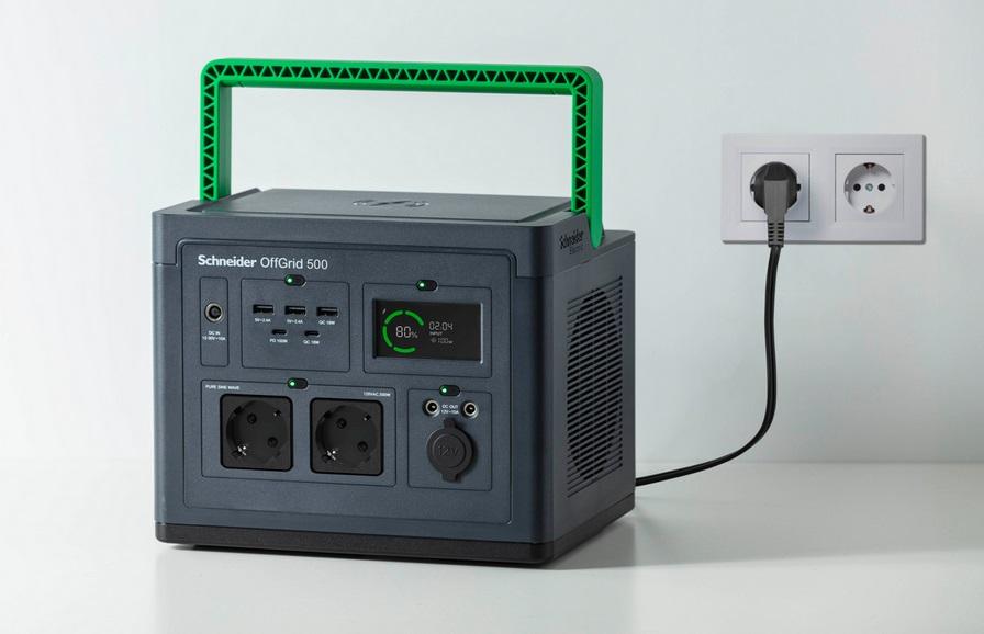 Преносима захранваща станция, APC Schneider OffGrid Portable Power Station 500, 517Wh Lithium-ion, 2 Schuko, Sinewave