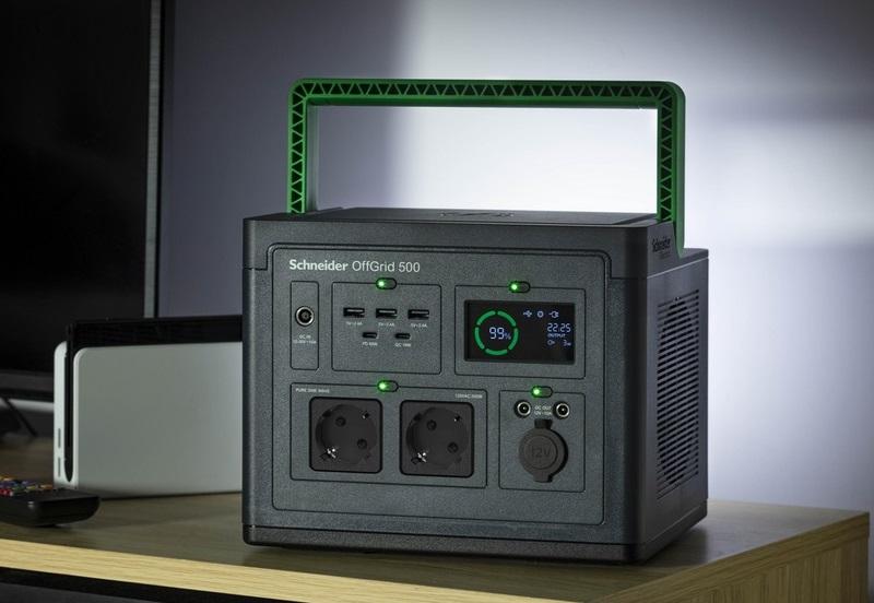 Преносима захранваща станция, APC Schneider OffGrid Portable Power Station 500, 517Wh Lithium-ion, 2 Schuko, Sinewave