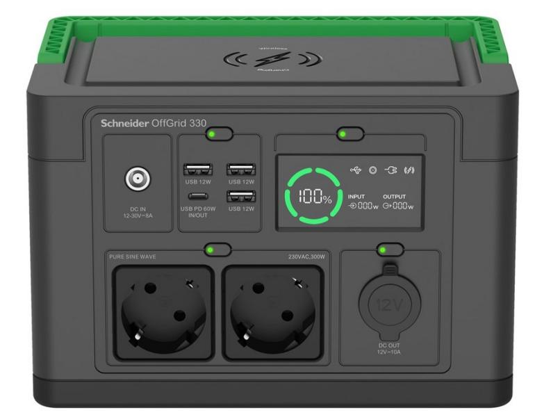 Преносима захранваща станция, APC Schneider OffGrid Portable Power Station 330, 332Wh Lithium-ion, 2 Schuko, Sinewave