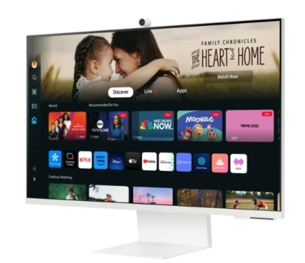 Монитор Samsung Smart M8 M80D UHD, 32" (81.28 cm) VA SMART, HDR10+, 60Hz, 400 cd/m2, 3000:1, 4ms, Bluetooth 4.2, WiFi 5, USB-C 65W, 2x USB, 2x HDMI 