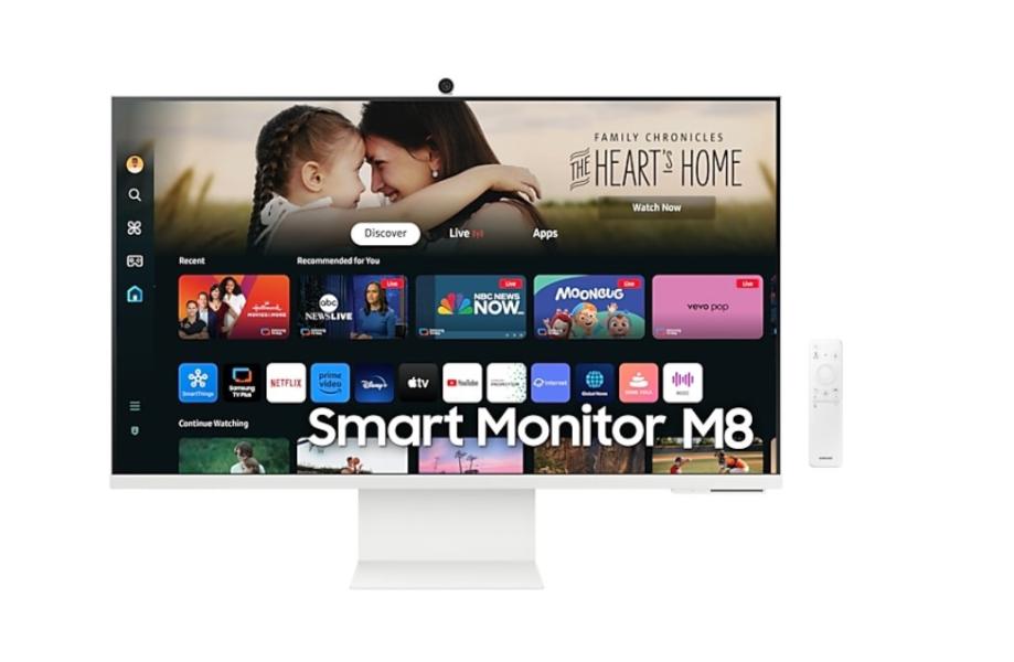 Монитор Samsung Smart M8 M80D UHD, 32" (81.28 cm) VA SMART, HDR10+, 60Hz, 400 cd/m2, 3000:1, 4ms, Bluetooth 4.2, WiFi 5, USB-C 65W, 2x USB, 2x HDMI 