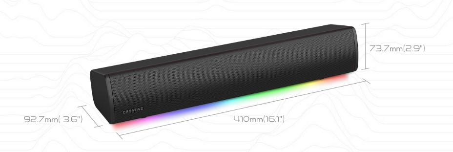 Озвучителна система Creative Sound Blaster GS3 RGB, 12W RMS, Bluetooth 5.4, 3.5 mm AUX input, USB Type-C