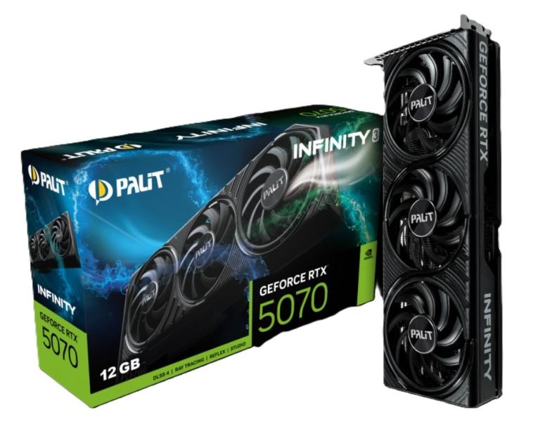 Видео карта PALIT GeForce RTX 5070 Infinity 3 12GB GDDR7, 192-bit, HDMI, 3xDP
