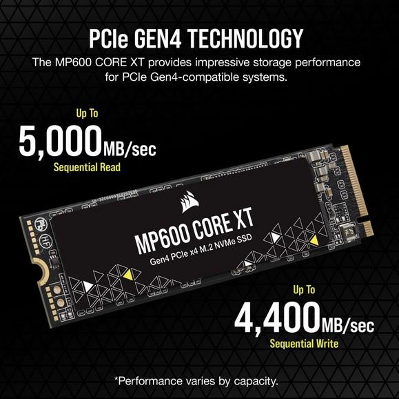 Corsair MP600 SSD CORE XT 2TB PCIe 4.0 (Gen4) x4 NVMe M.2