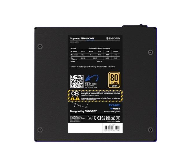 Захранване Endorfy Supremo FM6 1000W, PCIe 5.1/ATX 3.1, 80 PLUS® Gold , Fully Modular