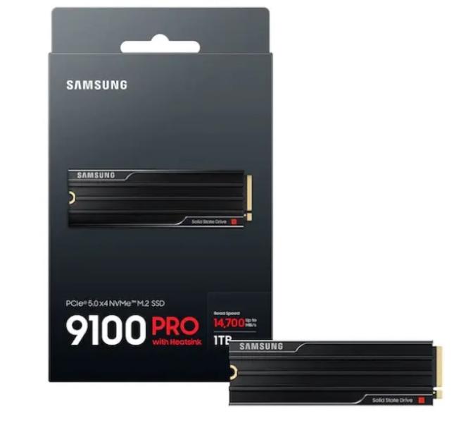 SAMSUNG 9100 PRO w/ Heatsink SSD 1TB, PCIe 5.0 NVMe M.2 Type 2280