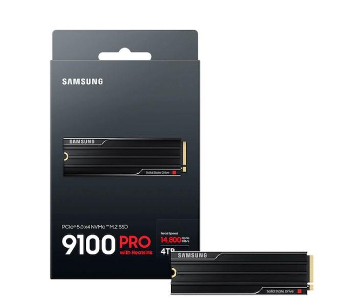 SAMSUNG 9100 PRO w/ Heatsink SSD 4TB, PCIe 5.0 NVMe M.2 Type 2280