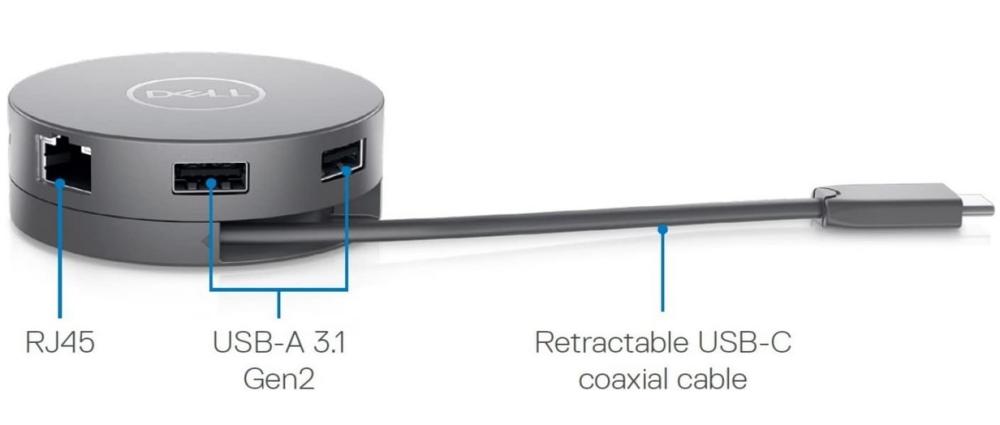 Докинг станция Dell DA310 USB-C Mobile , от USB Type-C към 1x USB C, 2x USB A, 1x HDMI, 1x VGA, 1x RJ45, Сива