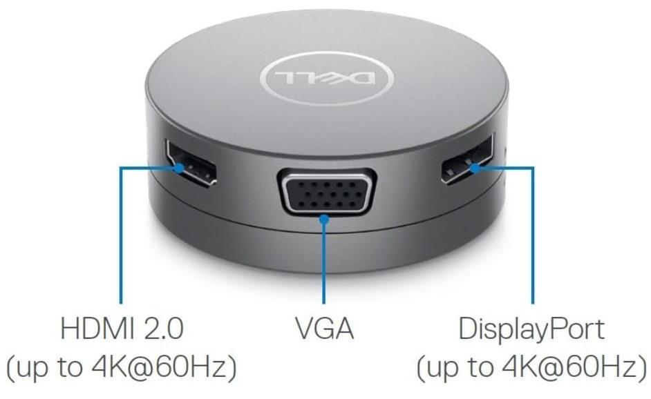 Докинг станция Dell DA310 USB-C Mobile , от USB Type-C към 1x USB C, 2x USB A, 1x HDMI, 1x VGA, 1x RJ45, Сива