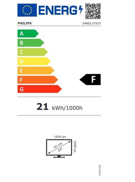 Интерактивен дисплей Philips 24BDL3751T, 23.8" (60.45 cm) FHD ADS сензорен дисплей, HDMI, DP, USB, USB-C, Wi-Fi, Bluetooth, LAN