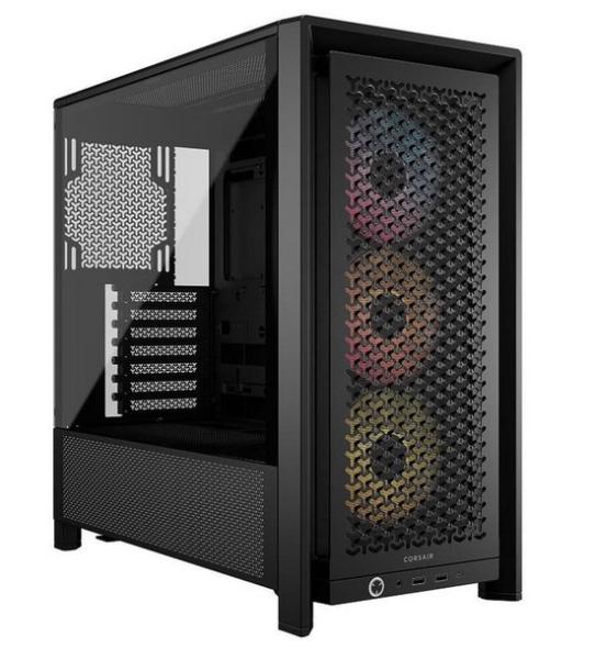 Кутия Corsair Frame 4000D RS ARGB Black, Middle Tower, 1x USB 3.2 Gen 2 Type-C, 2x USB 3.2 Gen 1 Type-A, EATX/ATX/microATX/Mini-ITX