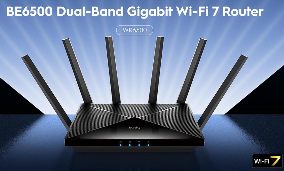 Рутер Cudy BE6500 Dual-Band Wi-Fi 7, LAN: 4x 10/100/1000 / WAN: 1x 2.5Gbps, 6x 5dBi антени