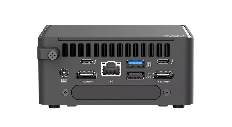 Kомпютър ASUS NUC 15 Pro, RNUC15CRHU500002, Intel Core Ultra 5 225H 14C (1.7/4.9GHz, 18MB Cache), Intel Arc Graphics, 2x SO-DIMM DDR5, 2x M.2 NVMe SSD slots, 2.5GbE LAN, Wi-Fi 7, Bluetooth V5.4, Kit