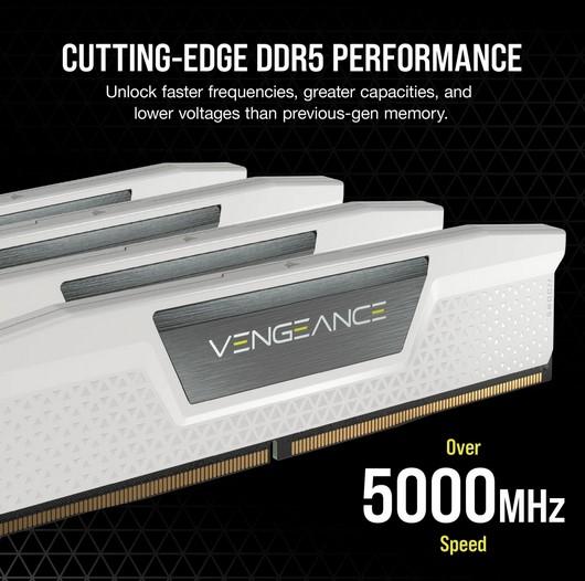 Памет Corsair Vengeance White, 32GB (2x16GB) DDR5 4800MHz/6000MT/s, CL36, 1.35V