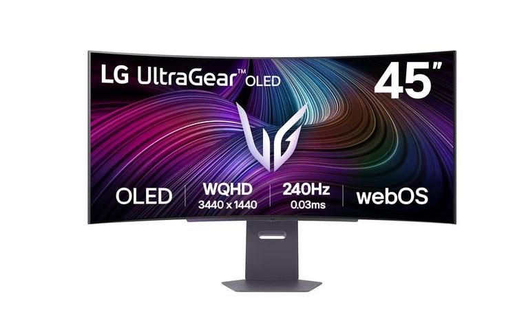 Монитор LG 45GX90SA-B, 44.5" (113.03cm) WQHD OLED, DisplayHDR True Black 400, 1500000:1, Curved 800R, 0.03ms, 240Hz, 275cd/m2, Smart Monitor, webOS, HDMI, DP, RJ-45, USB, USB Type-C 