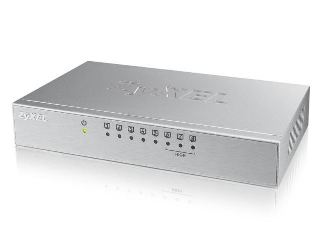 Суич ZyXEL ES-108AV3, 8-port 10/100Mbps Ethernet switch, 3x Qos (!), desktop, metal housing