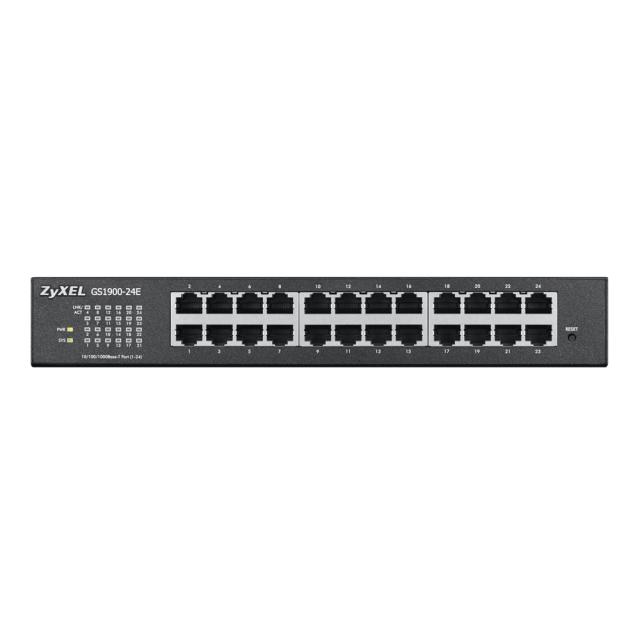 Суич ZyXEL GS1900-24E v3, 24-port GbE L2 Smart Switch, desktop, fanless