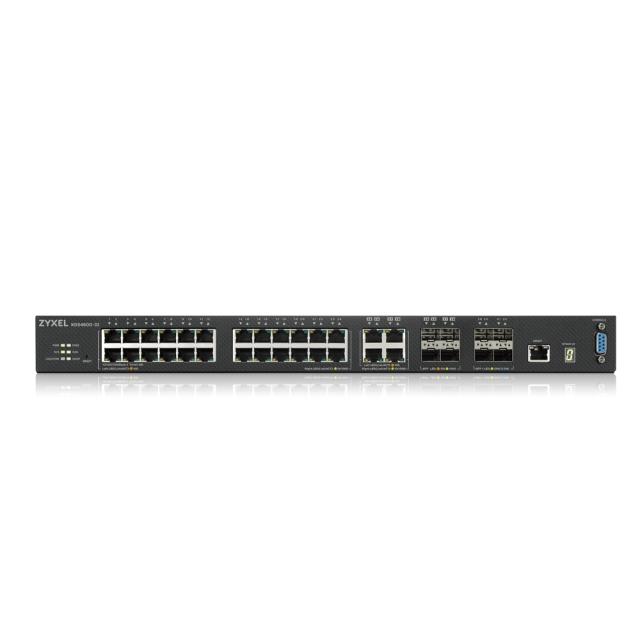 Комутатор ZyXEL XGS4600-32 L3 Managed Switch, 28 port Gig and 4x 10G SFP+, stackable, dual PSU