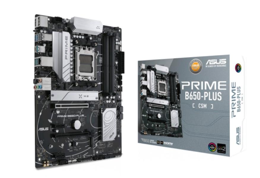 Дънна платка ASUS PRIME B650-PLUS-CSM, AMD AM5, 4x DDR5, 2x M.2 slots, 4x SATA, HDMI, DP, ATX