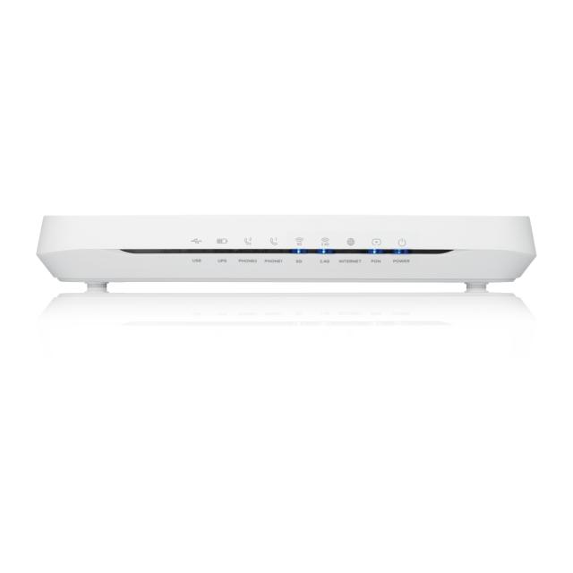 Рутер ZyXEL PMG5617GA GPON Class B+, 4xGbE LAN, 2 FXS ports, 1 USB 2.0, 1 UPS port, WiFi 11n 2.4GHz 300Mbps, 5GHz 11ac 866Mbps, EU+UK STD version