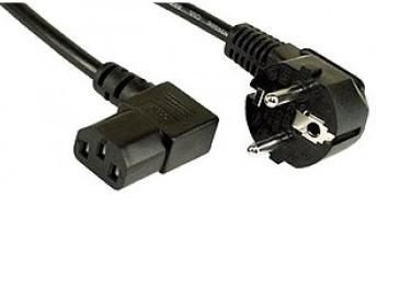 Кабел Power cable 10A, plug 90° to jack 90 2m