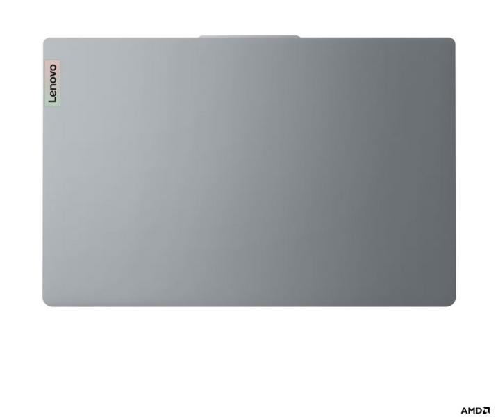 Лаптоп Lenovo IdeaPad Slim 3 15IRU8, AMD Ryzen 3 30 4C (2.4 / 4.10 GHz, 6MB Cache), 15.6'' (39.62 cm) FHD TN Anti-glare, 16GB LPDDR5, 512GB M.2 NVMe SSD, Arctic Grey, Windows 11 Home