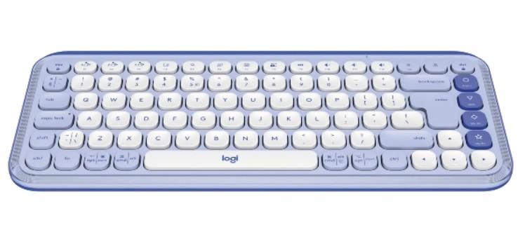 Клавиатура Logitech POP Icon Keys Lilac & Off White, Bluetooth, QWERTY, International/UK подредба, лилава