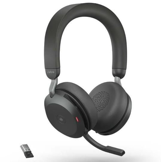 Слушалки Jabra Evolve2 75 MS, микрофон, Bluetooth/Wireless, USB, ANC, черни