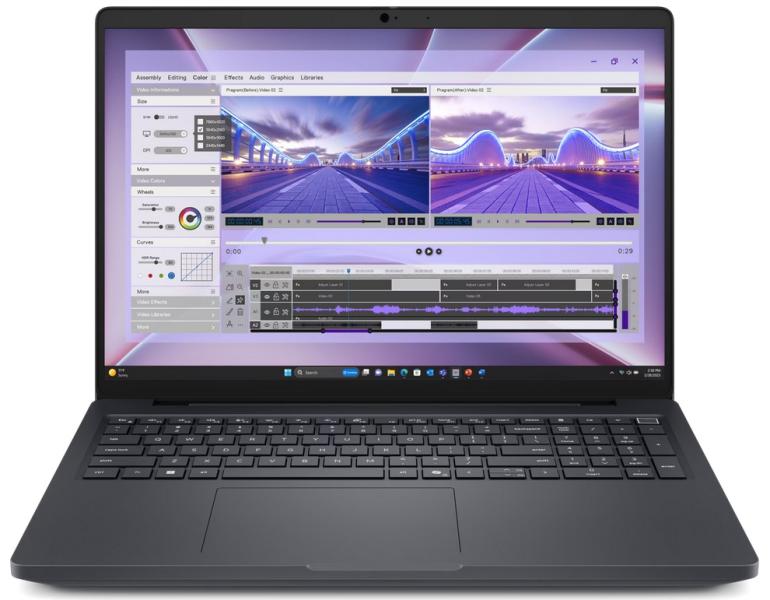 Лаптоп Dell Pro Max 16 MC16250, Intel Core Ultra 7 265H vPro 16C (1.7 / 5.3 GHz, 24MB Cache), 16.0" (40.64 cm) Full HD+ IPS Anti-Glare, LCD NoTouch, NVIDIA PRO RTX500 6GB GDDR7, 16GB DDR5, 512GB M.2 NVMe SSD, WiFi+BT, IR Cam+Mic, BG Backlit KBD, Ubu