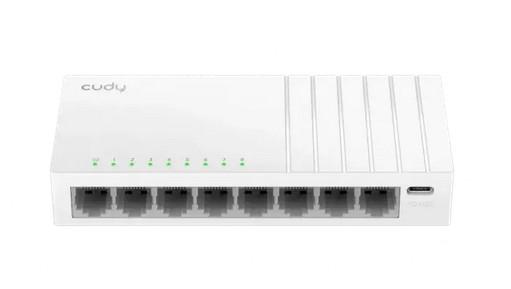 Суич Cudy GS108U, 8-портов 10/100/1000 Mbps RJ 45, USB-C, Бял
