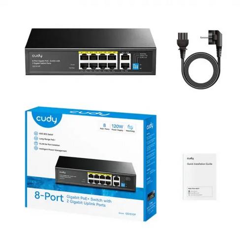 Суич Cudy GS1010P V3.0 , 8-портов 10/100/1000 Mbps RJ 45, 2xUplink порта