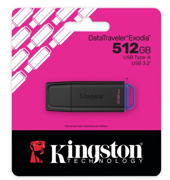 USB памет KINGSTON DataTraveler Exodia G2, 512GB, USB 3.2 Gen 1, Черна