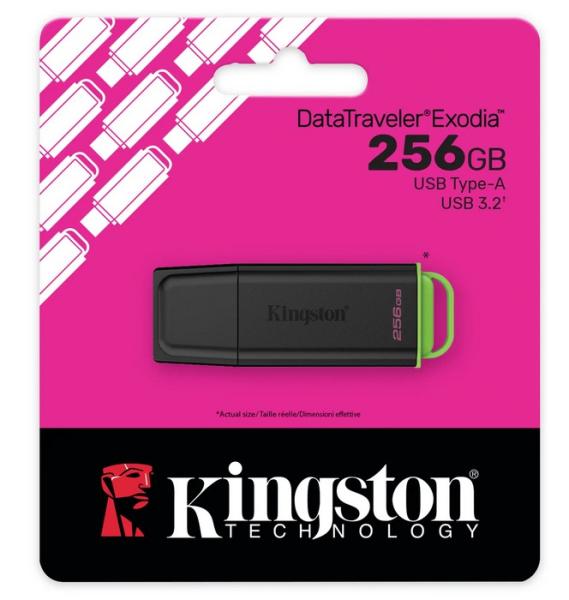 USB памет KINGSTON DataTraveler Exodia G2, 256GB, USB 3.2 Gen 1, Черна