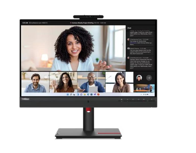 Монитор Lenovo ThinkVision T24mv-30, 23.8" (60.45 cm) FHD IPS Display, 4ms, 1000:1, 250 cd/m², HDMI, DisplayPort, Ethernet (RJ-45), USb, USb Type-C, Tilt, Swivel, Pivot, Height Adjust Stand