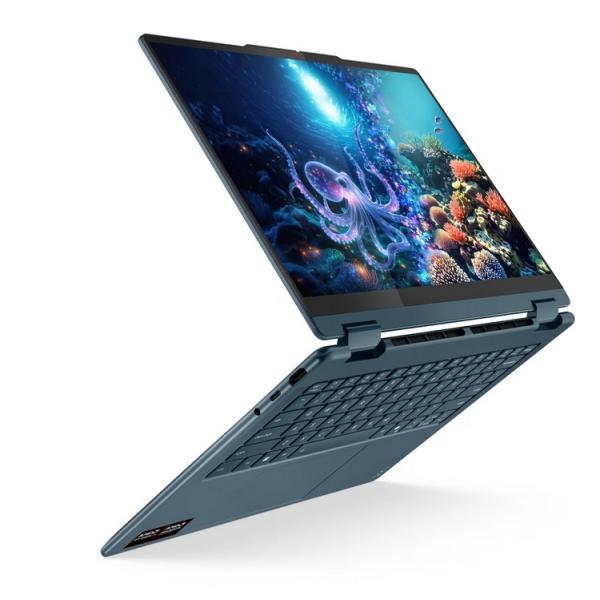 Лаптоп, Lenovo Yoga 7 2-in-1 14AKP10, AMD Ryzen AI 7 350 8C (2.0 / 5.0 GHz, 16MB Cache), 14.0" (35.56 cm) 2.8K WQXGA+ OLED, Touchscreen, AMD Radeon 860M, 24GB LPDDR5X, 1TB M.2 NVMe SSD, Windows 11 Home