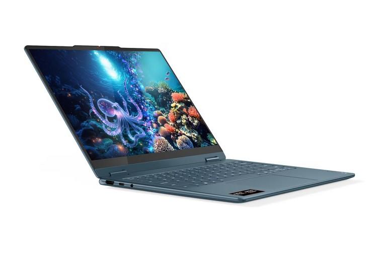 Лаптоп, Lenovo Yoga 7 2-in-1 14AKP10, AMD Ryzen AI 7 350 8C (2.0 / 5.0 GHz, 16MB Cache), 14.0" (35.56 cm) 2.8K WQXGA+ OLED, Touchscreen, AMD Radeon 860M, 24GB LPDDR5X, 1TB M.2 NVMe SSD, Windows 11 Home