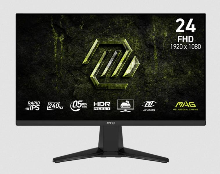Монитор MSI MAG 245F X24, 23.8" (60.45 cm) FHD IPS, 0.5ms, 240Hz, 300cd/m², 1000:1, HDMI, DisplayPort, AMD FreeSync Premium
