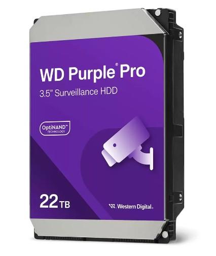 Твърд диск Western Digital Purple Pro Smart Video, 22TB SATA 6Gb/s, 7200 rpm, 512MB Cach, 3.5" (8.89cm)