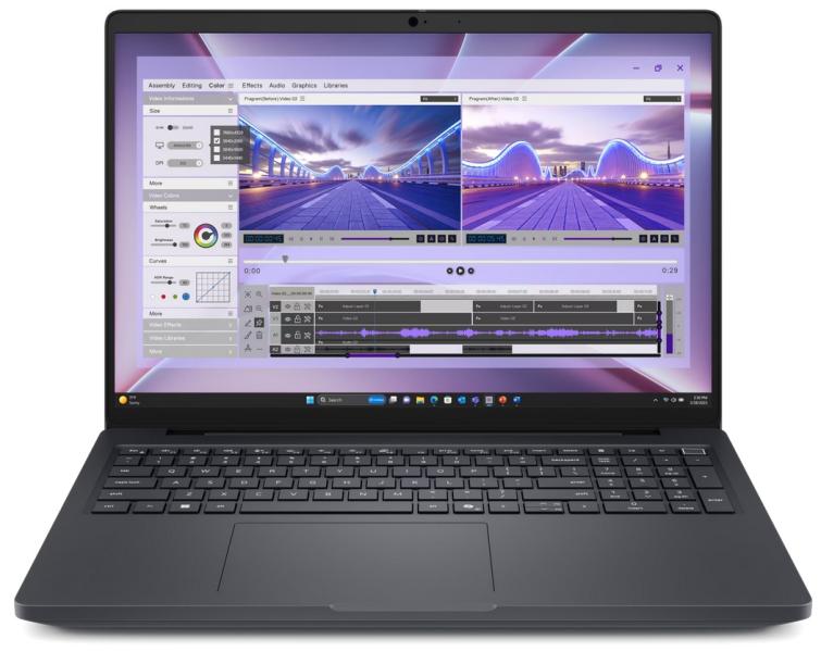 Лаптоп Dell Pro Max 16 MC16250, Intel Core Ultra 7 265H vPro 16C (1.7 / 5.3 GHz, 24 MB Cache), 16.0" (40.64 cm) FHD+, NVIDIA RTX500 6GB GDDR7, 16GB DDR5, 512GB M.2 NVMe SSD, WiFi+BT, IR Cam+Mic, BG Backlit KBD, FPR, Ubuntu