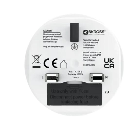 Skross адаптер 220V EU към UK