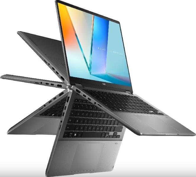 Лаптоп ASUS Vivobook 14 Flip TP3407SA-SG155WNA, Intel Core Ultra 7 258V 8C  (2.2 / 4.8 GHz, 12MB Cache), 14.0" (35.56 cm) WUXGA OLED, Touch screen, 32GB LPDDR5X, 1TB M.2 NVMe SSD, Windows 11 Home